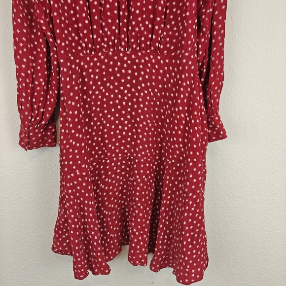 Rebecca Taylor Blurry Heart Silk Long Sleeve Mini Shirt Dress Size 2 Women's - Picture 13 of 16